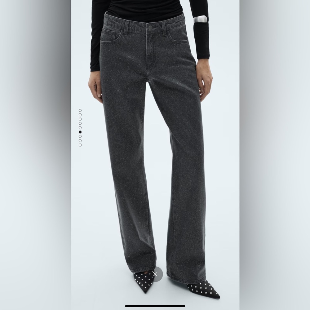 Mango Shiny Straight-Fit Jeans